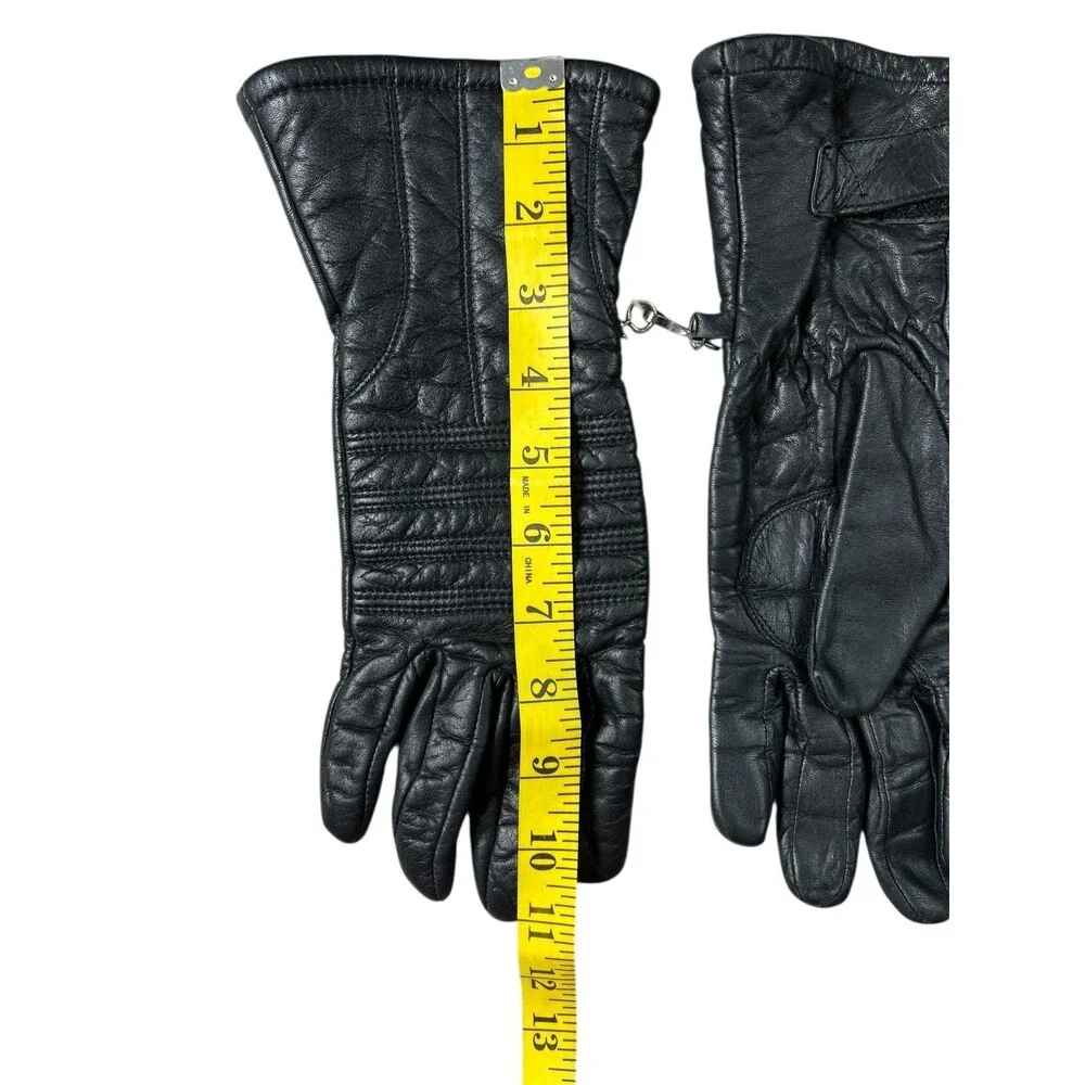 Hatch Vintage Women's Soft Cowhide Leather Gloves  Size M  Black Adj Cuff